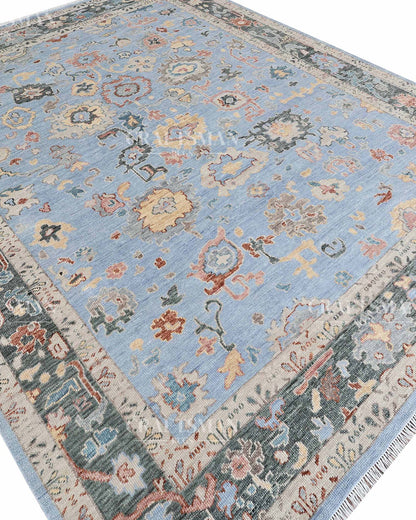Navris Wool Hand-Knotted Oushak-Inspired Rug
