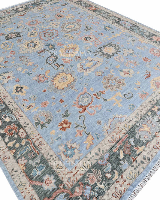 Navris Wool Hand-Knotted Oushak-Inspired Rug