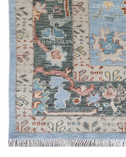 Navris Wool Hand-Knotted Oushak-Inspired Rug
