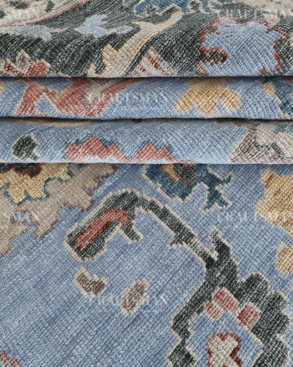 Navris Wool Hand-Knotted Oushak-Inspired Rug