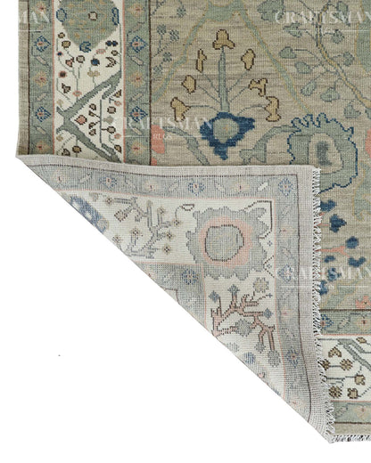 Vellin Wool Hand-Knotted Oushak-Inspired Rug