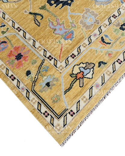 Duvra Wool Hand-Knotted Oushak-Inspired Rug