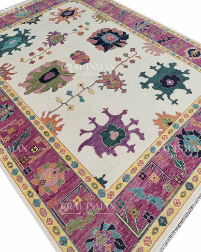 Envis Wool Hand-Knotted Oushak-Inspired Rug