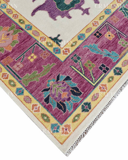 Envis Wool Hand-Knotted Oushak-Inspired Rug