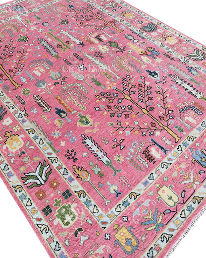 Lorin Wool Hand-Knotted Oushak-Inspired Rug