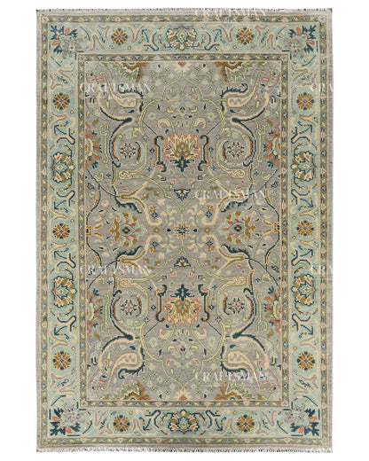 Wevra Wool Hand-Knotted Oushak-Inspired Rug