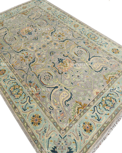Wevra Wool Hand-Knotted Oushak-Inspired Rug