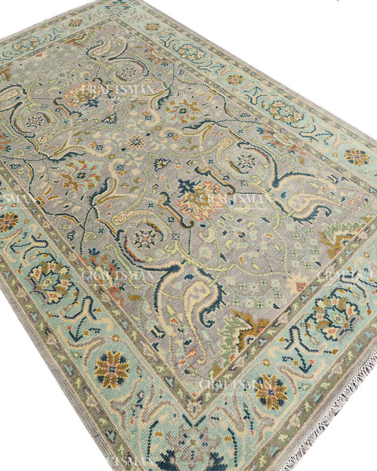 Wevra Wool Hand-Knotted Oushak-Inspired Rug