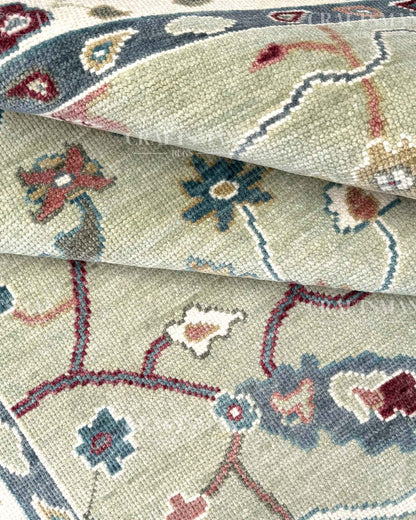 Adriv Wool Hand-Knotted Oushak-Inspired Rug