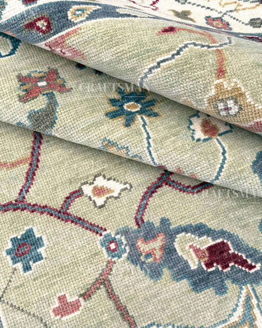 Adriv Wool Hand-Knotted Oushak-Inspired Rug