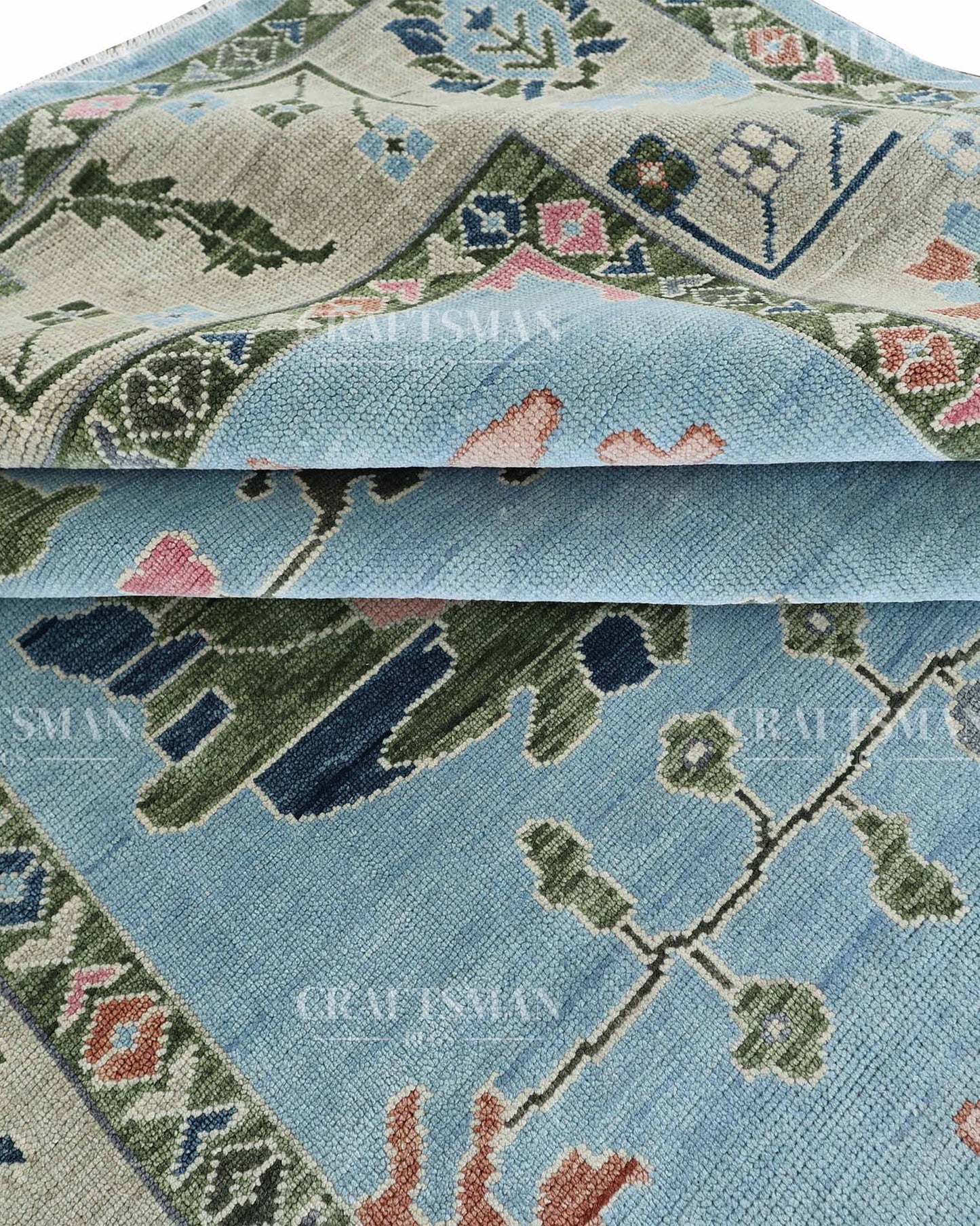 Movra Wool Hand-Knotted Oushak-Inspired Rug