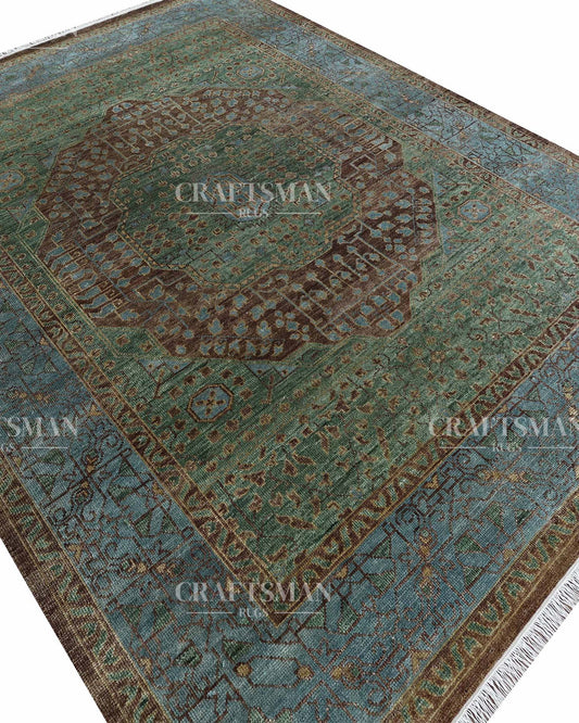 Elven Wool Hand-Knotted Oushak-Inspired Rug
