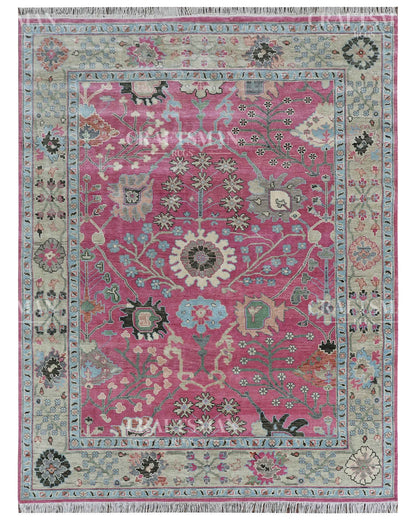 Rivor Wool Hand-Knotted Oushak-Inspired Rug