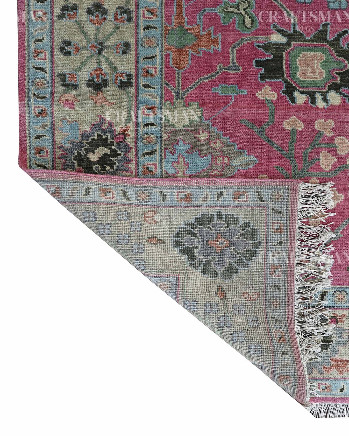 Rivor Wool Hand-Knotted Oushak-Inspired Rug
