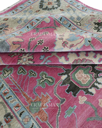 Rivor Wool Hand-Knotted Oushak-Inspired Rug