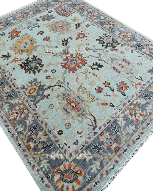 Savra Wool Hand-Knotted Oushak-Inspired Rug