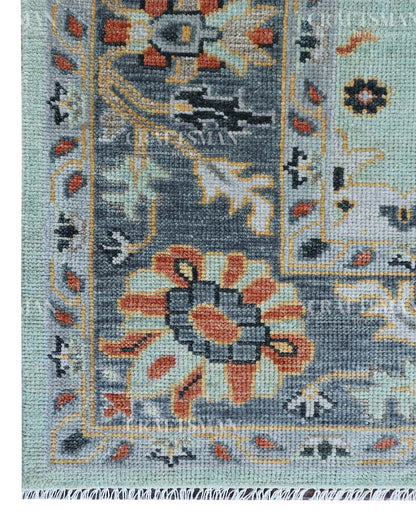 Savra Wool Hand-Knotted Oushak-Inspired Rug