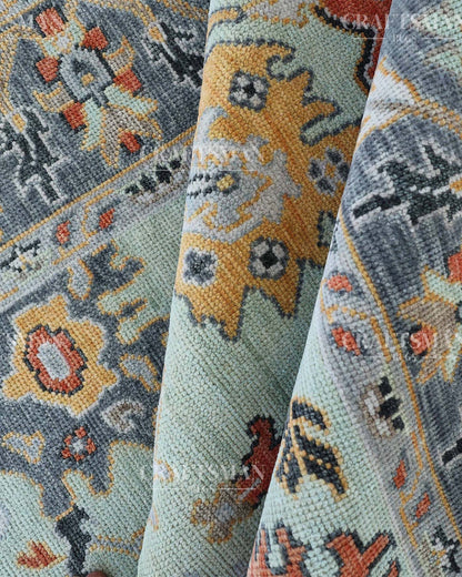 Savra Wool Hand-Knotted Oushak-Inspired Rug