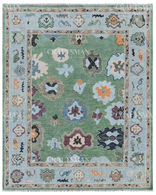 Olyra Wool Hand-Knotted Oushak-Inspired Rug