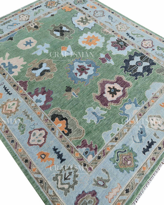 Olyra Wool Hand-Knotted Oushak-Inspired Rug