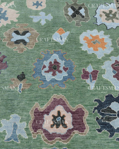 Olyra Wool Hand-Knotted Oushak-Inspired Rug