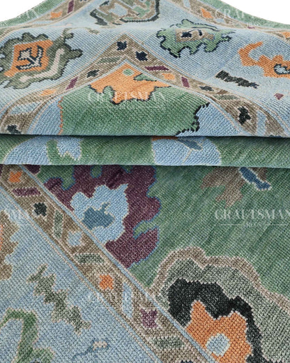 Olyra Wool Hand-Knotted Oushak-Inspired Rug