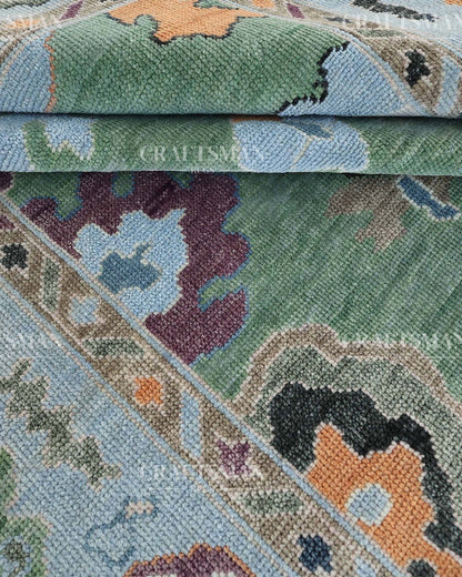 Olyra Wool Hand-Knotted Oushak-Inspired Rug