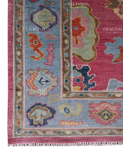 Fibora Wool Hand-Knotted Oushak-Inspired Rug