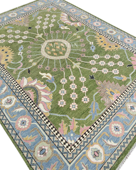 Iveris Wool Hand-Knotted Oushak-Inspired Rug