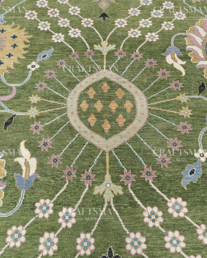 Iveris Wool Hand-Knotted Oushak-Inspired Rug