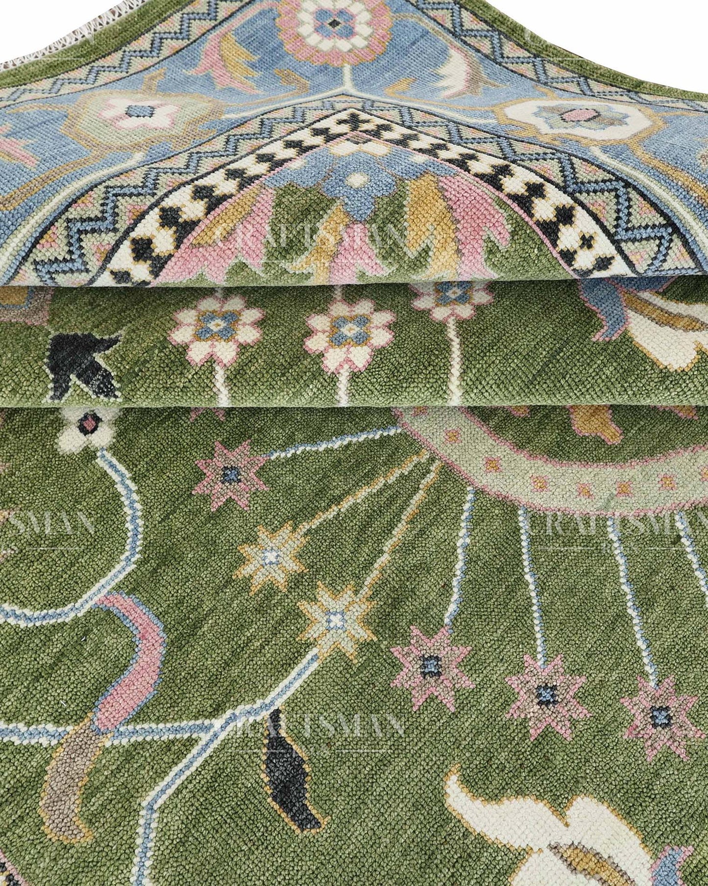 Iveris Wool Hand-Knotted Oushak-Inspired Rug