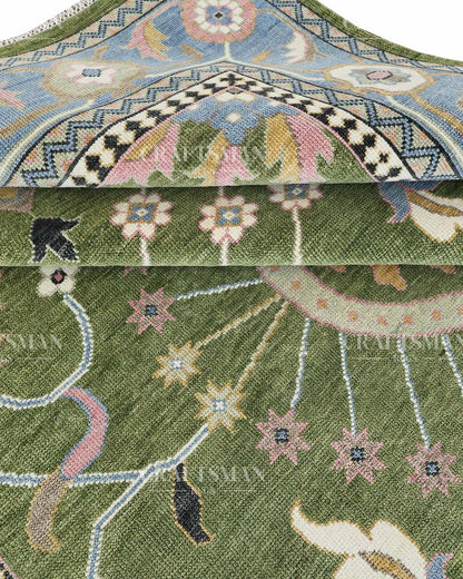 Iveris Wool Hand-Knotted Oushak-Inspired Rug
