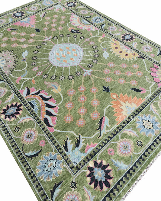 Dalra Wool Hand-Knotted Oushak-Inspired Rug