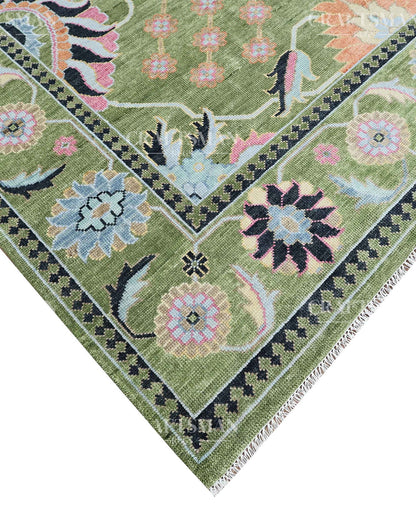 Dalra Wool Hand-Knotted Oushak-Inspired Rug