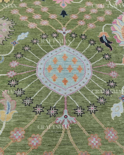 Dalra Wool Hand-Knotted Oushak-Inspired Rug