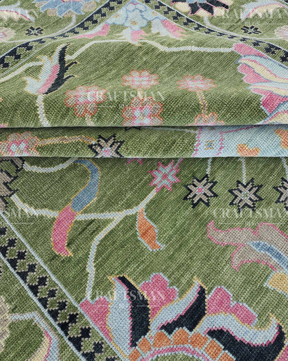 Dalra Wool Hand-Knotted Oushak-Inspired Rug