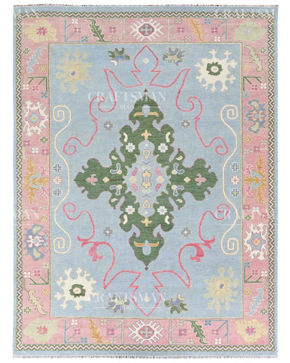 Nolvir Wool Hand-Knotted Oushak-Inspired Rug