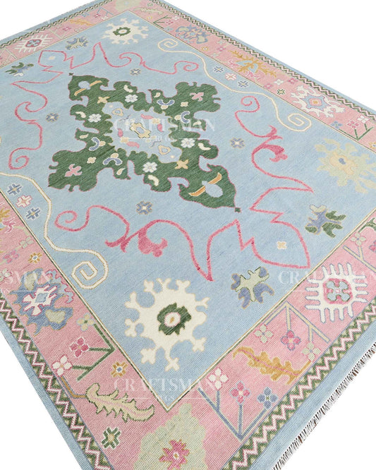 Nolvir Wool Hand-Knotted Oushak-Inspired Rug