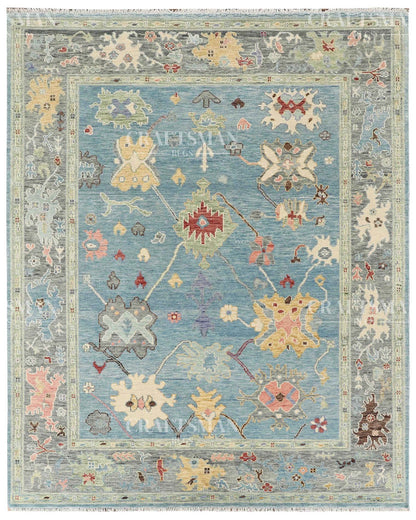 Avarn Wool Hand-Knotted Oushak-Inspired Rug