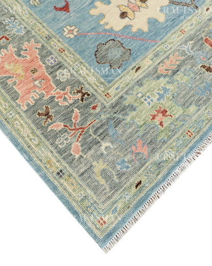 Avarn Wool Hand-Knotted Oushak-Inspired Rug