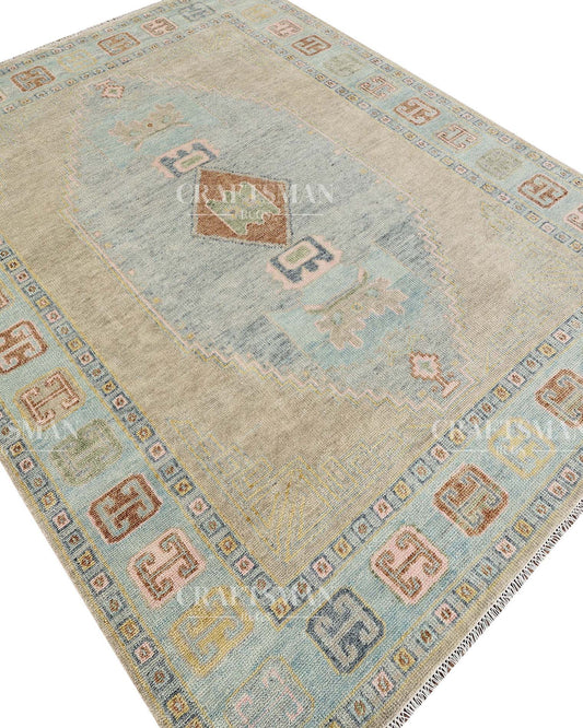 Orrin Wool Hand-Knotted Oushak-Inspired Rug