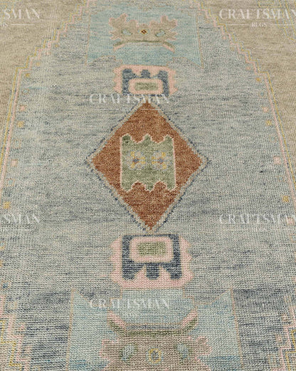 Orrin Wool Hand-Knotted Oushak-Inspired Rug