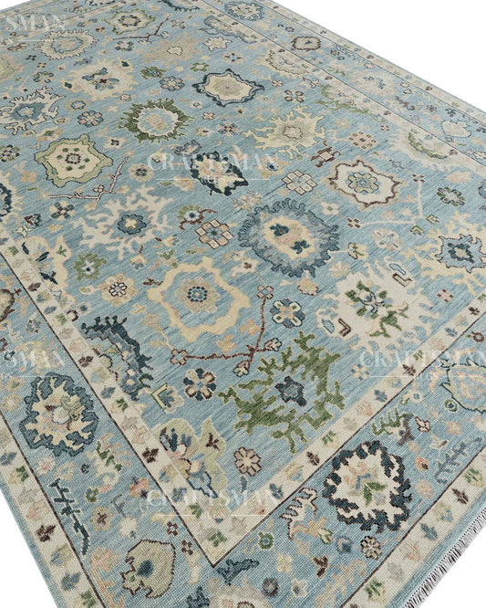 Calvis Wool Hand-Knotted Oushak-Inspired Rug