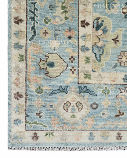 Calvis Wool Hand-Knotted Oushak-Inspired Rug