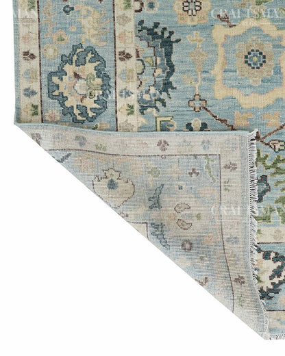 Calvis Wool Hand-Knotted Oushak-Inspired Rug