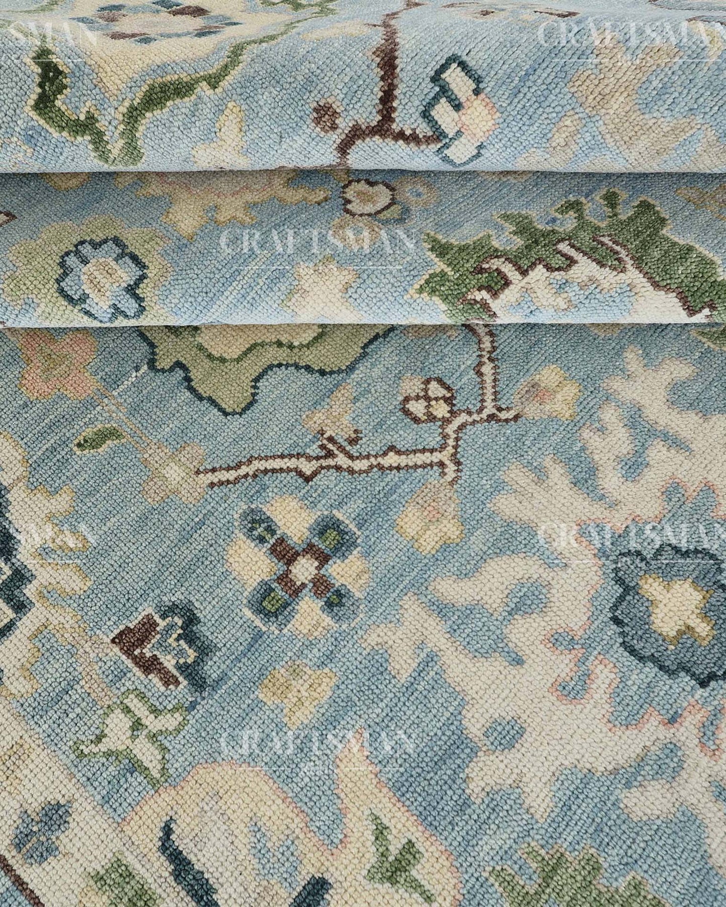 Calvis Wool Hand-Knotted Oushak-Inspired Rug
