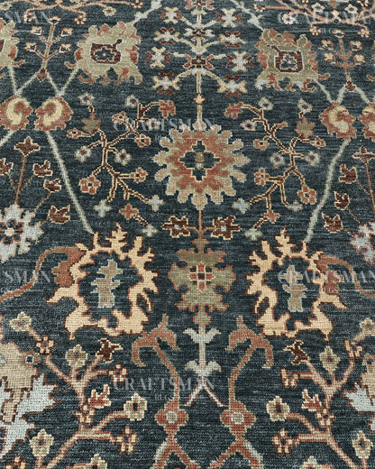Erdis Wool Hand-Knotted Oushak-Inspired Rug