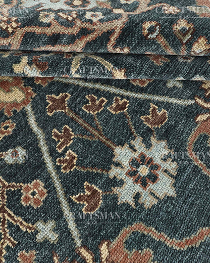 Erdis Wool Hand-Knotted Oushak-Inspired Rug