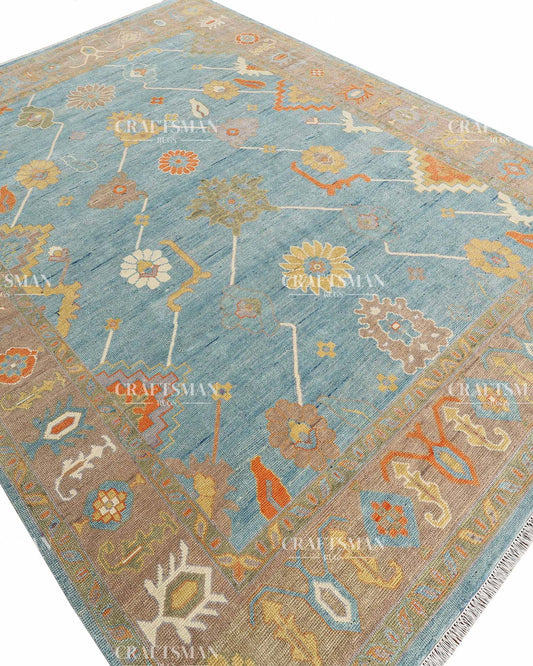 Textura Wool Hand-Knotted Oushak-Inspired Rug