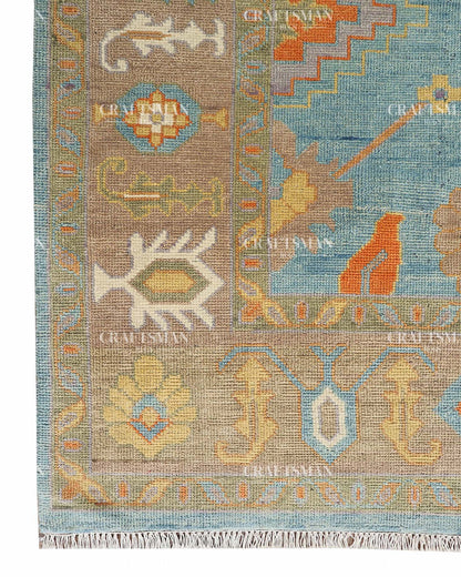 Textura Wool Hand-Knotted Oushak-Inspired Rug